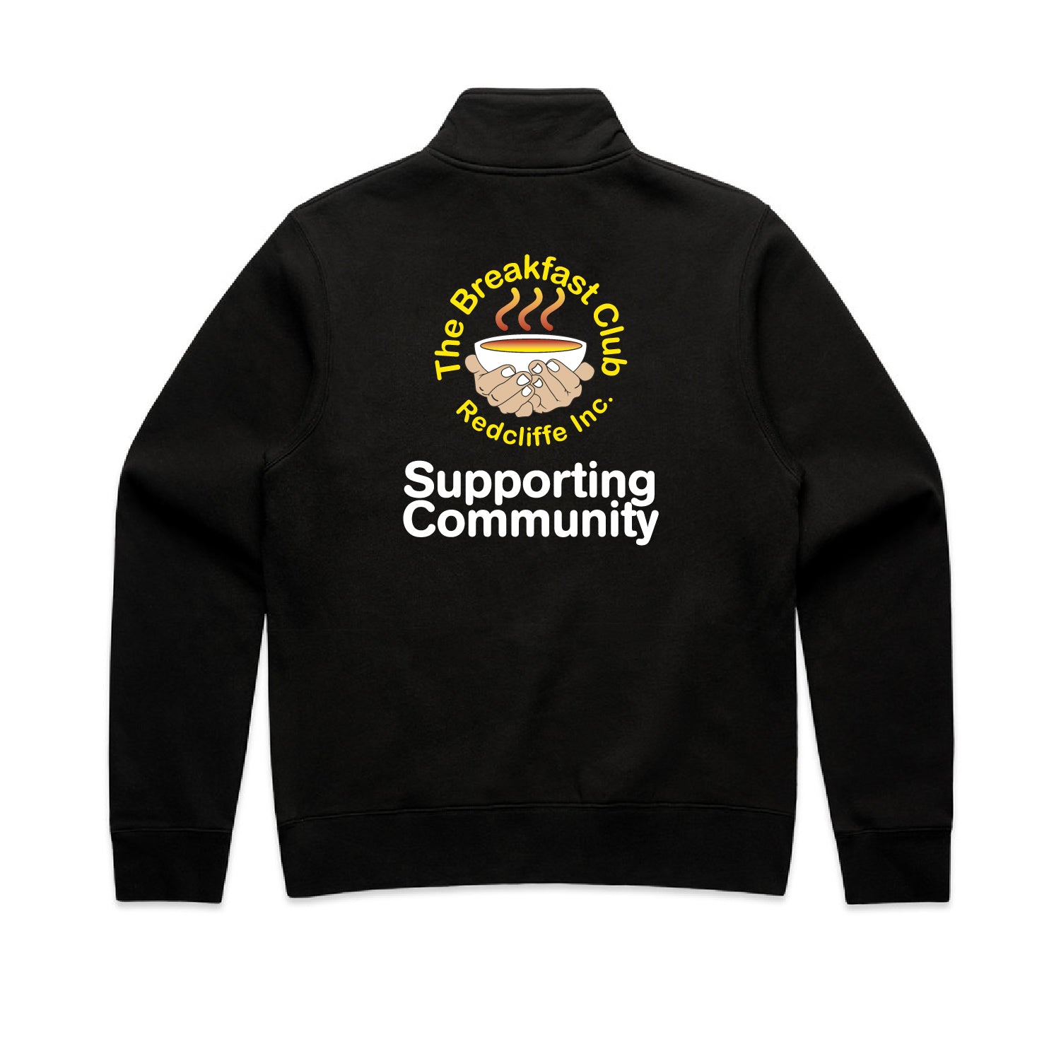 Breakfast Club Volunteers Stencil Half Zip Crew