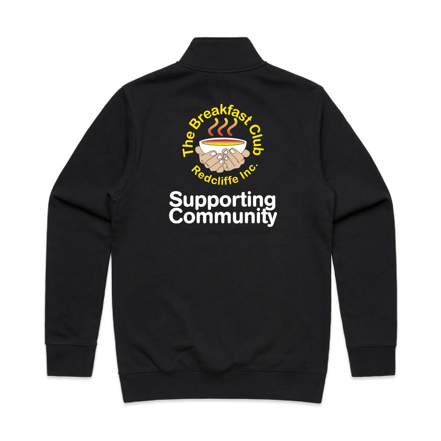 Breakfast Club Volunteers Stencil Half Zip Crew